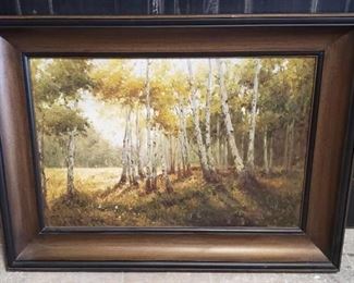 Aspen Oil Painting on Canvas ~ Painting: 24 x 36 in. ~ Frame: 46 x 34.5 x 3.5 in. deep