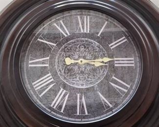 Large Metal Framed Clock ~ 29.5 in. diameter ~ Battery Operated