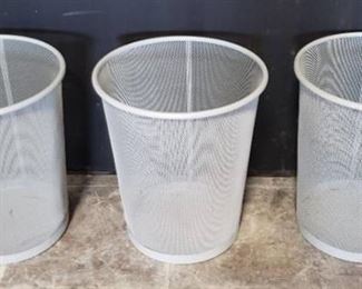 3 Gray Metal Mesh Waste Cans by Ikea ~ 14 in. tall x 11.5 in diameter
