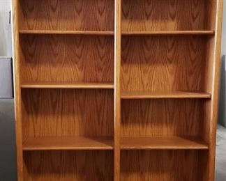Encore Oak Veneer Bookcase ~ adjustable shelves ~ 48 x 12 x 60 in. tall ~ one spot of water damage on top