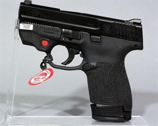 Smith & Wesson M&P9 Shield 9mm Luger Pistol SN# JHJ0168, Crimson Trace Laser, 2 Total Mags And Paperwork, In Original Box