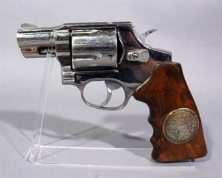Taurus Model 445 .44 Spl 5-Shot Double-Action Revolver SN# QE530500, Grips Have Silver Dollars Embedded, With Uncle Mike's Nylon Holster