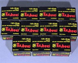TulAmmo 7.62x39mm Ammo, Approx 220 Rds, Local Pickup Only
