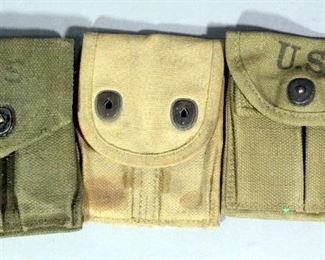 Military .45 Cal Mag Pouches, Qty 3 (Dated 1919, 1923, And 1943)