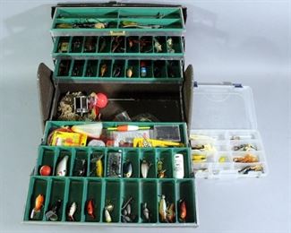 Kennedy Tacklebox With Contents Including Shakespeare Wondereel, Lures, Hooks, Bobbers, Weights And More