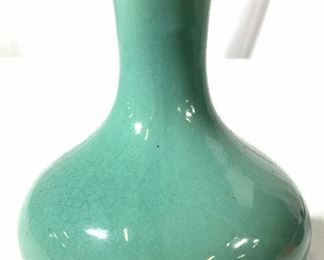 Vintage Antique Turquoise Ceramic Vessel