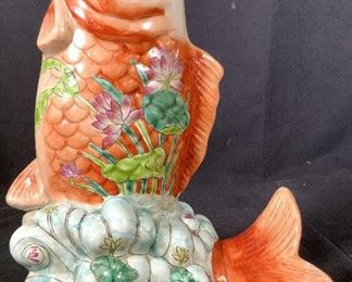 Signed Vintage Asian Ceramic Fish