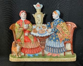 Hand Painted Russian Ceramic Wall Plaque