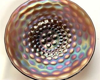 Iridescent opalescent Art Glass Bowl