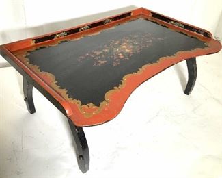 Hand Painted Asian Lacquer Tray Table