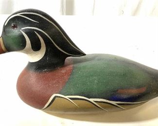 Signed Inscribed Dated Carved Duck Decoy