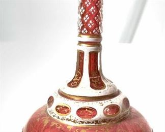 Antique Cranberry Bohemian Glass Vase
