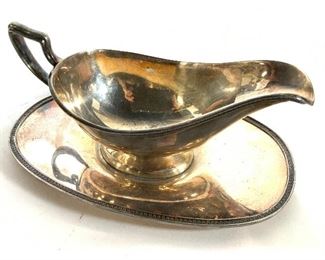 Antique MULHOLLAND silver Plate Sauce Boat, USA