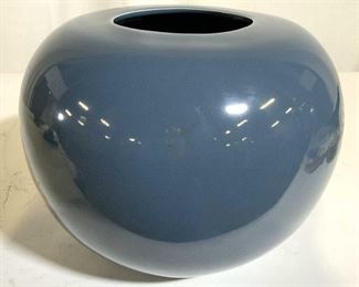 Steel Gray Blue MCM Art Glass Vase