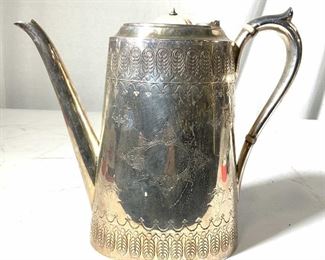 Antique JOHN ROUND & SONS Silver pl Coffee pot Eng