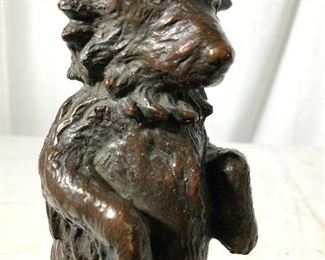 Antique KUNST Foundry Bronze Dog Sculpture