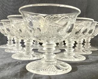 Set 10 Vintage Antique Glass Stemware
