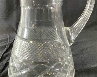 Vintage Cut Glass Water Pitcher