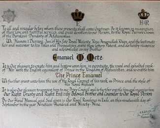 Emanuel Metz Mir Certificate