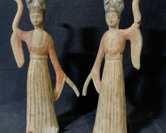 Pair Chinese Ceramic Female Figurals