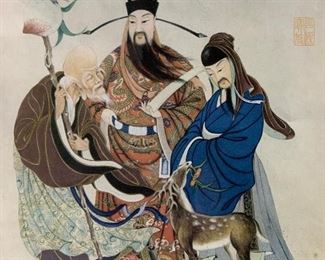 Chinese Three Stars Offset Lithograph, Artwork