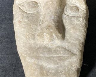 White Stone Weighty Head Carving