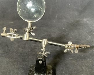 Third Hand Soldering Iron Stand w Magnifying Glass