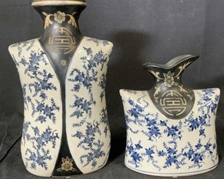 Pair Chinese Ceramic blue white Vases