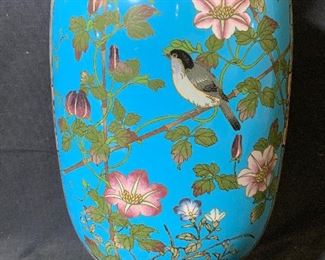 Vintage Porcelain Asian Cloisonné Ginger Jar Lamp