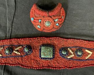Set 2 Tibetan Style Hand Made Beaded Necklace Belt