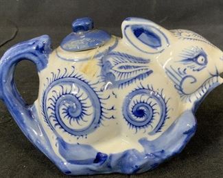 igned Vintage Chinese Rabbit Porcelain Teapot