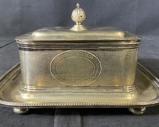 Vintage ATKINS BROTHERS Silver Plated Butter Dish