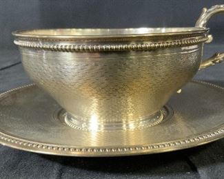 Vintage CAILAR BAYARD Silver Plated Teacup/Saucer