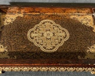 Chinese Hand Carved & Lacquered Wooden Tray