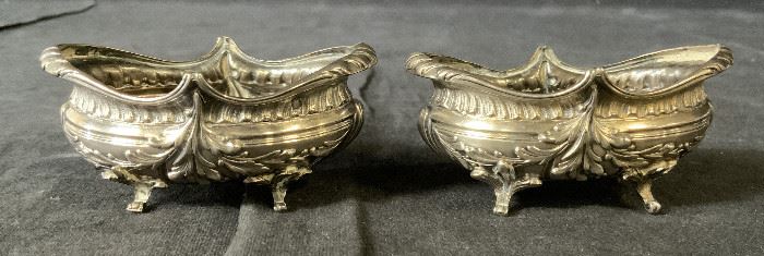 Pair Vintage Marked Sterling Silver Nut Dishes