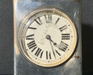 JF Trademark Sterling Silver Tabletop Clock