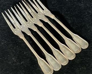 Set 6 Silver Plated French Hors Doeuvres Forks