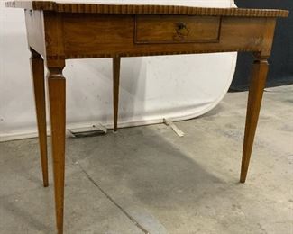 Antique Inlaid Wooden Tilt Top Game Table