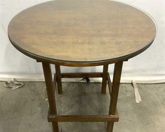Vintage Hand Crafted Wooden Round Side Table