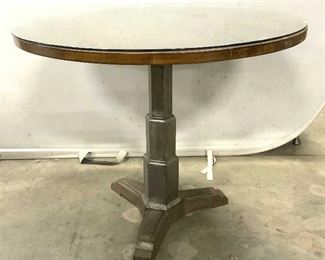 Vintage Rustic Style Round Top Pedestal Table