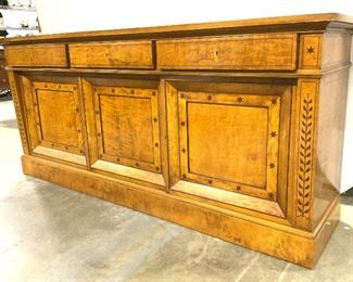 Continental 19th C Sideboard W 3 Drawers Cabinet