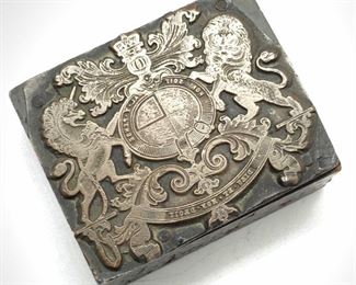 C.J PETERS & SON Antq Lion & Unicorn Ink Stamp