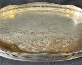 SHEFFIELD Signed Silver Plated Serving Vanity Tray