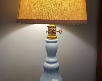$45. nice ceramic lamp with brass base and detail. 