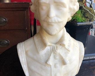NOW $120.  8" tall x 12 t x 4.5 deep. Marble or alabaster solid bust. Antique. 