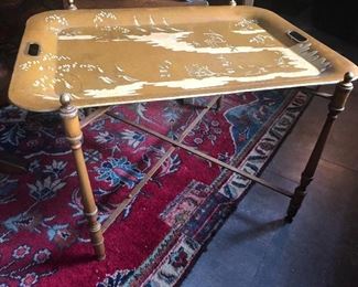$225.  TEA tray table.  Italian, artist signed. same piece but black is on 1st dibs for $1,800.
