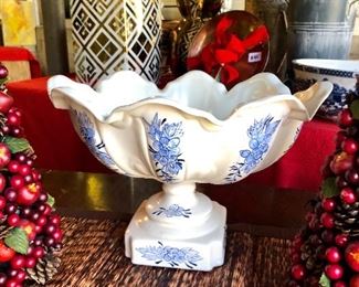 $40. Large ceramic blue and white planter / serving piece 