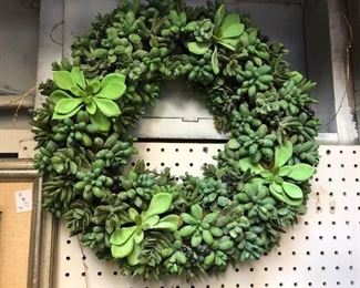 Real?? who can tell. $50 succulent wreath.