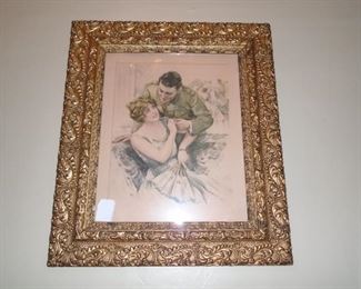 Antique print with great frame