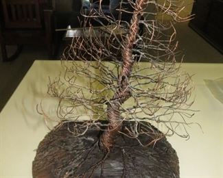 $20.00, 16" Copper sculpture wood base